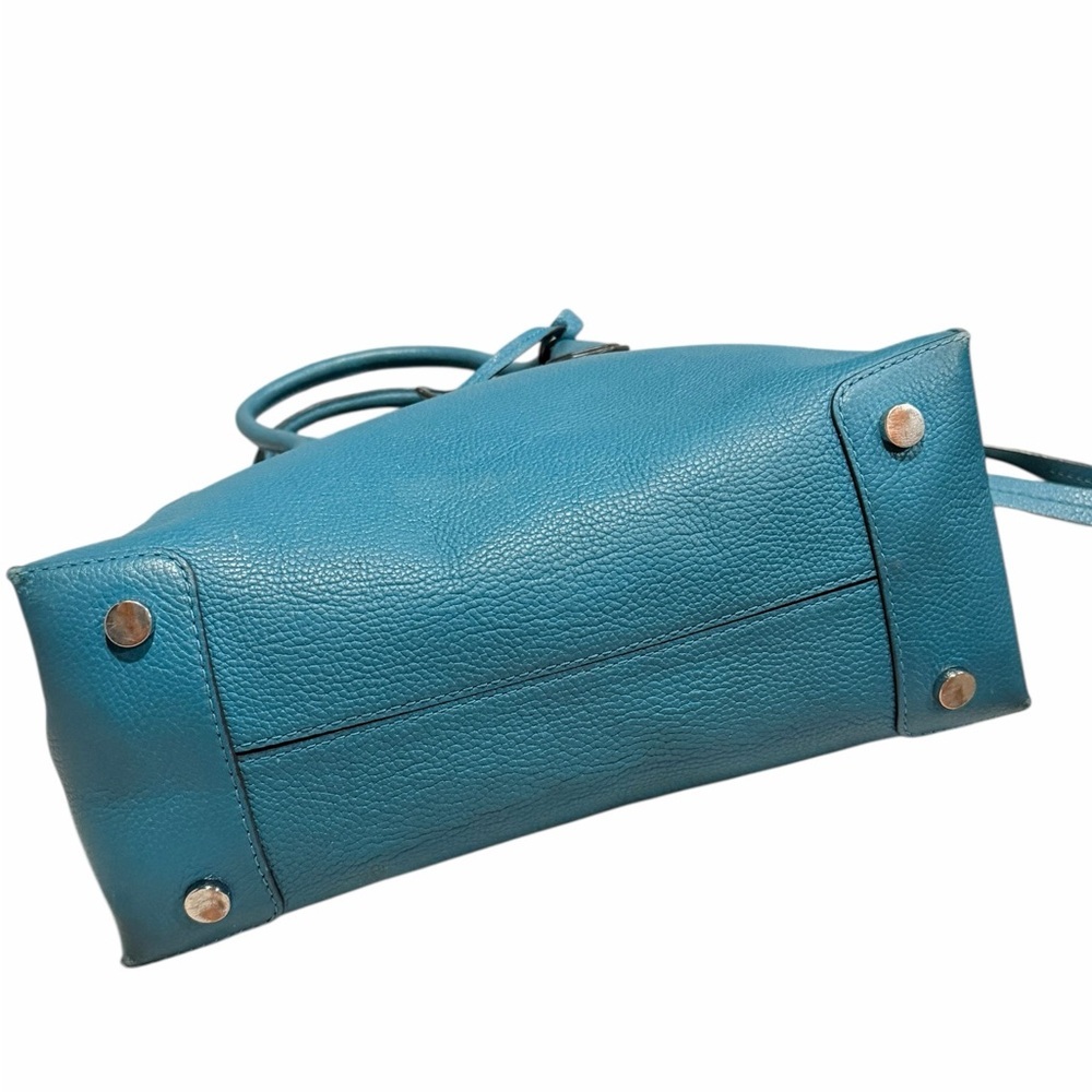Michael Kors Leather Satchel Teal Turquoise Authentic - Picture 10 of 14